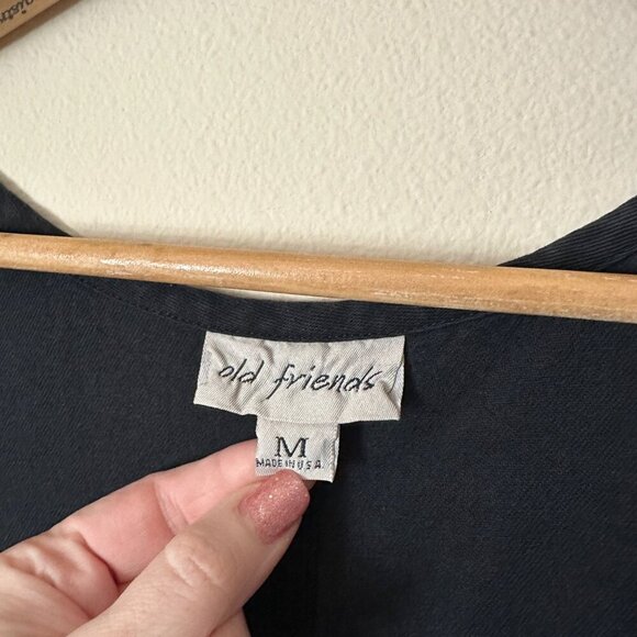 Old Friends Sleeveless Pullover Dress Womens Size M Teacher Modest Lagenlook - Picture 4 of 6